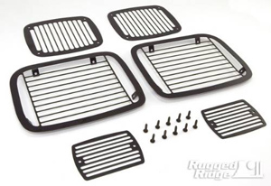 Fat Bob's Garage, Rugged Ridge, Part #11236.20, Jeep YJ Wrangler Stone Guard Set, Black 1987-1995 MAIN