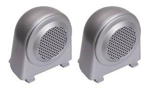 Fat Bob's Garage, Rugged Ridge, Part #11151.11, Jeep JK Wrangler Tweeter Speaker Enclosures, Brushed Silver 2007-2010 MAIN