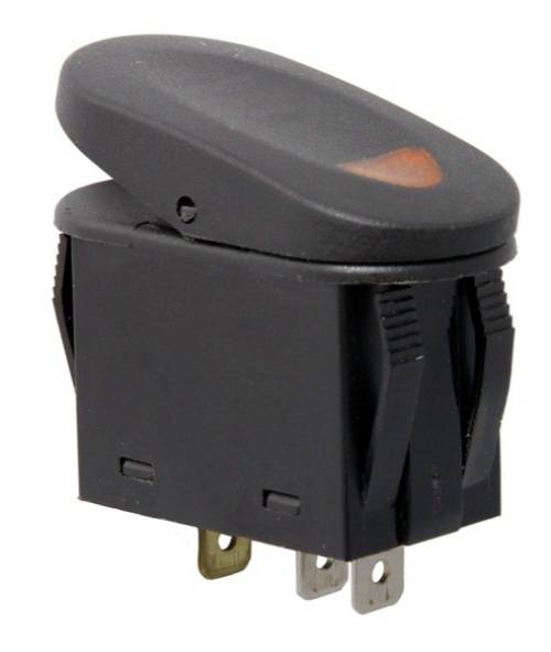 Fat Bob's Garage, Rugged Ridge, Part #17235.01, Rocker Switch, Two Position, Black W/Amber Indicator Light MAIN