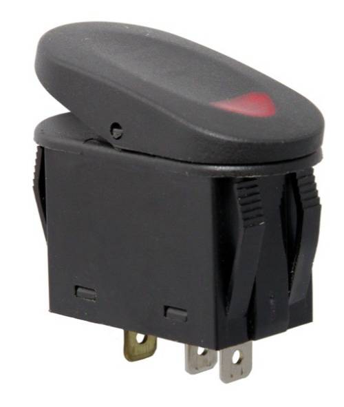 Fat Bob's Garage, Rugged Ridge, Part #17235.02, Rocker Switch, Two Position, Black W/Red Indicator Light MAIN