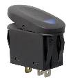 Fat Bob's Garage, Rugged Ridge, Part #17235.03, Rocker Switch, Two Position, Black W/Blue Indicator Light THUMBNAIL