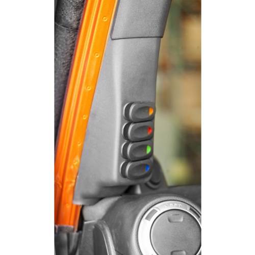 Fat Bob's Garage, Rugged Ridge, Part #17235.86, A-Pillar Switch Pod Kit Black Left 07-10 Jeep JK Wrangler MAIN
