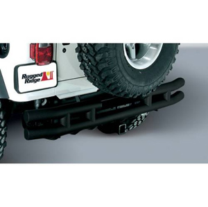 Fat Bob's Garage, Rugged Ridge, Part #11570.02, Rugged Ridge, Part #, Rear Tube Bumper W/Hitch, Black, 2 Boxes MAIN