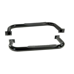 Fat Bob's Garage, Rugged Ridge, Part #11590.02, Tube Steps, Outland, 3" Round Black Painted, Pair, Drilling Required MAIN