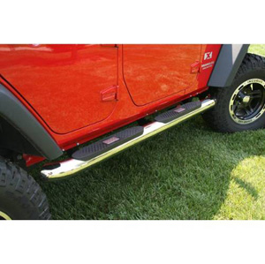 Fat Bob's Garage, Rugged Ridge, Part #11593.10, Side Step 4" Round Stainless Steel MAIN