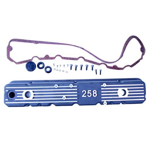 Fat Bob's Garage, OMIX-ADA Part #17401.15, Aluminum Valve Cover Black 258 81-87 Jeep CJ/Wrangler MAIN