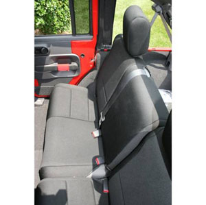 Fat Bob's Garage, Rugged Ridge, Part #13264.01, Jeep Wrangler 4 Door Neoprene Rear Seat Covers, Black 2007-2016 MAIN