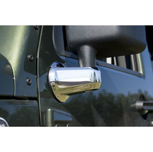 Fat Bob's Garage, Rugged Ridge, Part #13311.02, Jeep JK Wrangler Mirror Arm Covers, Chrome 2007-2016 MAIN
