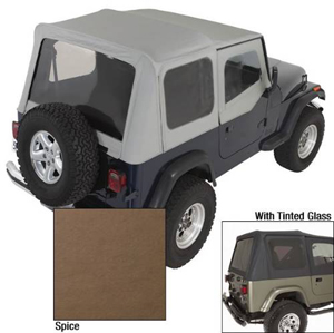 Fat Bob's Garage, Rugged Ridge, Part #13702.37, Jeep Wrangler Soft Top With Door Skins, Spice, Tinted Windows 1988-1995 MAIN