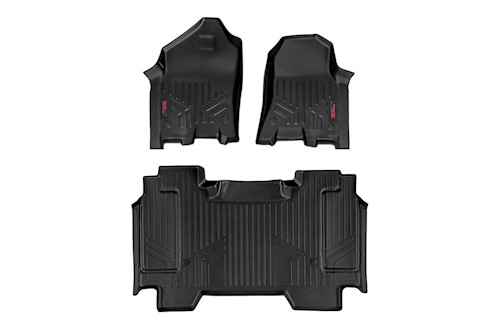 Rough Country Heavy Duty Floor Mats [F/R]-19-20 for RAM|Crew Cab|Full Console LARGE