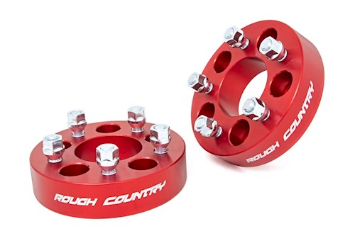 Rough Country 1.5-inch Wheel Spacers Pair | Red 1090RED LARGE