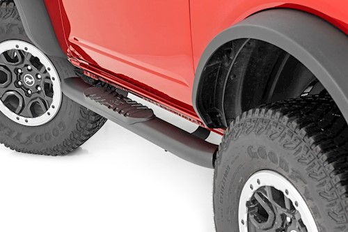 Rough Country Oval Nerf Steps 2-Door Black for Ford Bronco 4WD 2021-2022 21012 LARGE