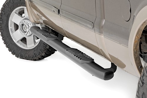 Rough Country Oval Nerf Step Crew Cab Black for Ford F250/350 2WD/4WD 99-16 LARGE