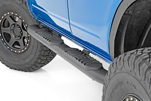 Rough Country Oval Nerf Step 4-Door Black for Ford Bronco 4WD 2021-2022 21011 LARGE