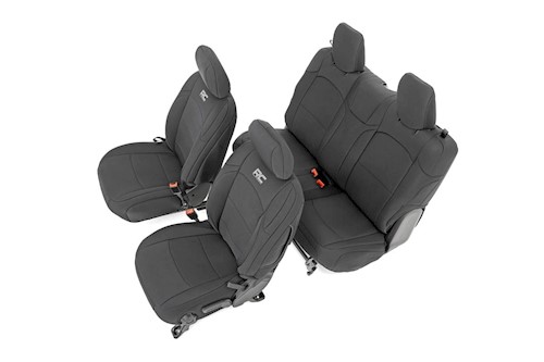Rough Country For Jeep Neoprene Seat Cover Set | Black 18-22 Wrangler JL] -91020 LARGE