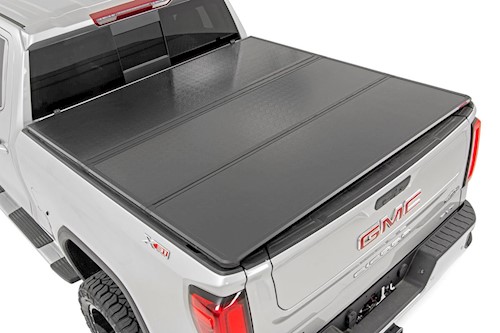 Rough Country GM Hard Tri-Fold Bed Cover (2019-2023 1500 PU - 5' 8" Bed) LARGE
