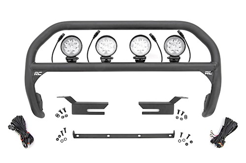 Rough Country Nudge Bar 4 Inch Round LED x4 for Ford Bronco 4WD 2021 51049 LARGE