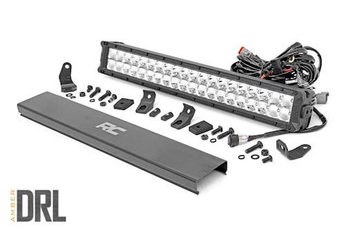 Rough Country 20-inch Cree LED Light Bar-Dual Row Chrome Series w/ Amber DRL LARGE