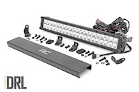 Rough Country 20-inch Cree LED Light Bar-Dual Row Chrome Series w/ Amber DRL MAIN