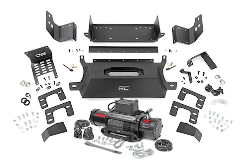 Rough Country Hidden Winch Mount & 9500S Winch for Ford Bronco 4WD 2021-2022 LARGE