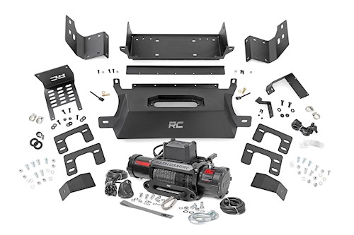 Rough Country Hidden Winch Mount & 12000S Winch for Ford Bronco 4WD 2021-2022 LARGE