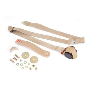Fat Bob's Garage, OMIX-ADA Part #13202.22, 3-Point Seatbelt Tan 76-83 Jeep CJ5 And 87-95 YJ Wrangler MAIN