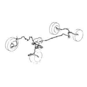 Fat Bob's Garage, OMIX-ADA Part #16737.50, Full Brake Line Set 87-95 Jeep YJ Wrangler MAIN