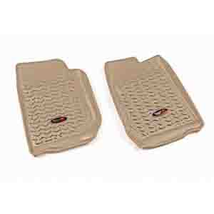Fat Bob's Garage, Rugged Ridge, Part #13920.01, Front Tan Floor Liner Set 07-16 Jeep Wrangler JK MAIN