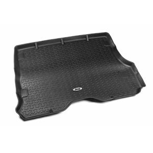 Fat Bob's Garage, Rugged Ridge, Part #DMC-12975.29, Rear Black Cargo Liner For 84-01 Jeep Cherokee XJ Jeep Logo MAIN