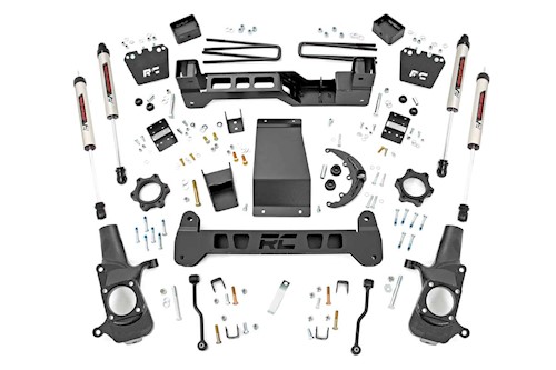 Rough Country 6in GM Suspension Lift Kit w/ V2 Shocks 01-10 2500HD 4WD 29770 LARGE