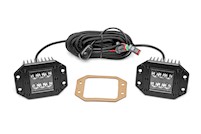 Rough Country 2" Square Flush Mount Cree LED Lights-Pair Black Series, Spot Beam MAIN