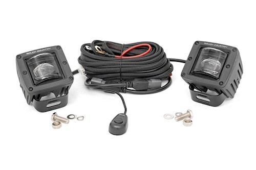 Rough Country Black Series LED Light Pair| 2 Inch SAE Fog -70907 LARGE
