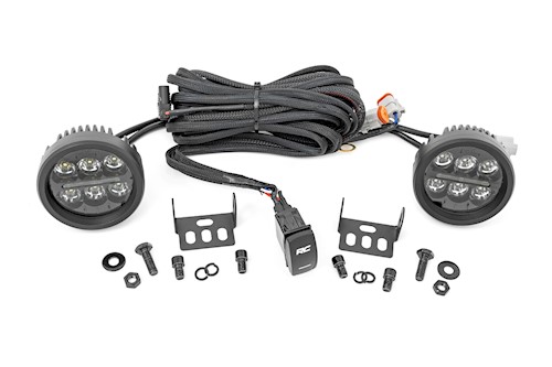 Rough Country Black Series Round LED Light Pair 3.5" Amber DRL 70900 LARGE