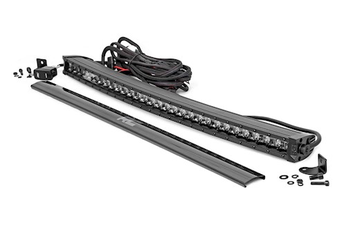 Rough Country 30" Curved Cree LED Light Bar-Single Row Blk Series Cool White DRL LARGE