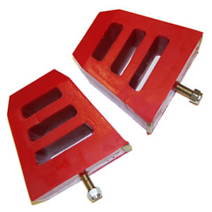 Fat Bob's Garage, Pro Comp Part #69090, Large red competition bump stop with reinforced steel mounting plate MAIN
