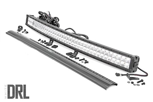 Rough Country 40"Curved Cree LED Light Bar-Dual Row Chrome Series Cool White DRL LARGE