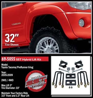Fat Bob's Garage, Ready Lift Part #69-5055, Toyota Tacoma/PreRunner SST 3" Lift Kit 4WD/2WD 2005-2012 MAIN