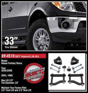 Fat Bob's Garage, Ready Lift Part #69-4510, Nissan Frontier & Xterra SST 2.5" Lift Kit 4WD/2WD 2005-2015 MAIN
