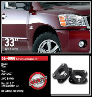 Fat Bob's Garage, Ready Lift Part #66-4000, Nissan Titan 2" Front Leveling Kit 4WD/2WD 2004-2007 MAIN