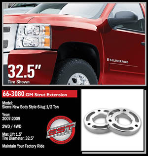 Fat Bob's Garage, Ready Lift Part #66-3080, GMC Sierra 1500 1.5" Leveling Kit New Body Style 4WD/2WD 2007-2016 (6-lug) MAIN