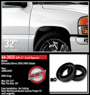 Fat Bob's Garage, Ready Lift Part #66-3025, GMC Sierra 1500 Classic 2" Front Leveling Kit 2WD 1999-2007 (6-lug) MAIN