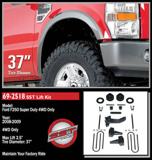 Fat Bob's Garage, Ready Lift Part #69-2518, Ford F250 SuperDuty 2.5" SST Hybrid Lift Kit 4WD 2008-2010 MAIN