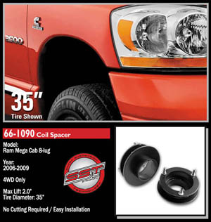 Fat Bob's Garage, Ready Lift Part #66-1090, Dodge Ram Mega Cab 2" Front Leveling Kit 4WD 2006-2009 (8-lug) MAIN