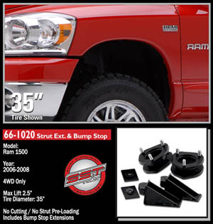 Fat Bob's Garage, Ready Lift Part #66-1020, Dodge Ram 1500 2.5" Front Leveling Kit 4WD 2006-2012 MAIN