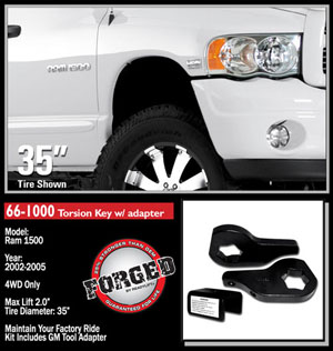 Fat Bob's Garage, Ready Lift Part #66-1000, Dodge Ram 1500 2" Front Leveling Kit 4WD 2002-2005 MAIN