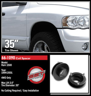 Fat Bob's Garage, Ready Lift Part #66-1090, Dodge Ram 1500 2" Front Leveling Kit 4WD 1994-2001 MAIN