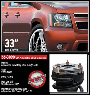 Fat Bob's Garage, Ready Lift Part #66-3090, Chevy Avalanche 1500 1.5" Front Leveling Kit 4WD/2WD 2007-2015 (6-lug) MAIN