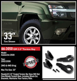 Fat Bob's Garage, Ready Lift Part #66-3050, Chevy Avalanche 2500 3" Front Leveling Kit 4WD/2WD 2002-2006 (8-lug) MAIN