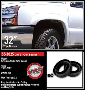 Fat Bob's Garage, Ready Lift Part #66-3025, Chevrolet Silverado 1500 Classic 2" Front Leveling Kit 2WD 1999-2007 (6-lug) MAIN