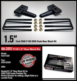 Fat Bob's Garage, Ready Lift Part #66-2051, Ford F150 1.5" Rear Lift Block Kit 2WD 2004-2016 MAIN
